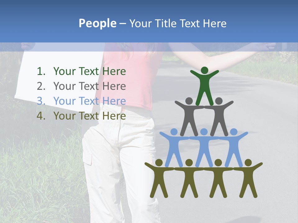 Bag Hitchhiker Finger PowerPoint Template