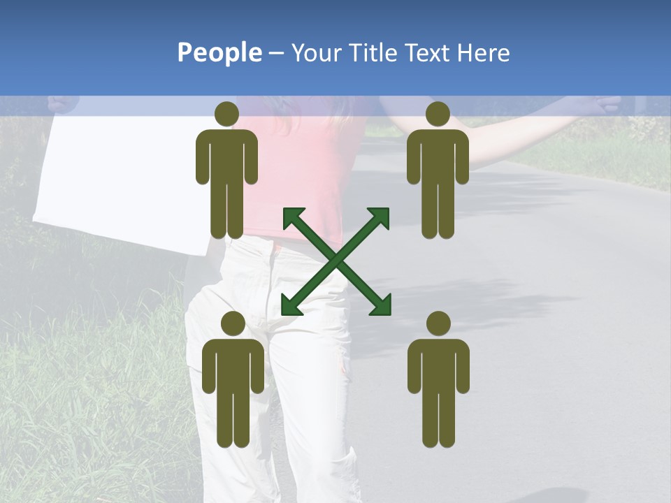 Bag Hitchhiker Finger PowerPoint Template