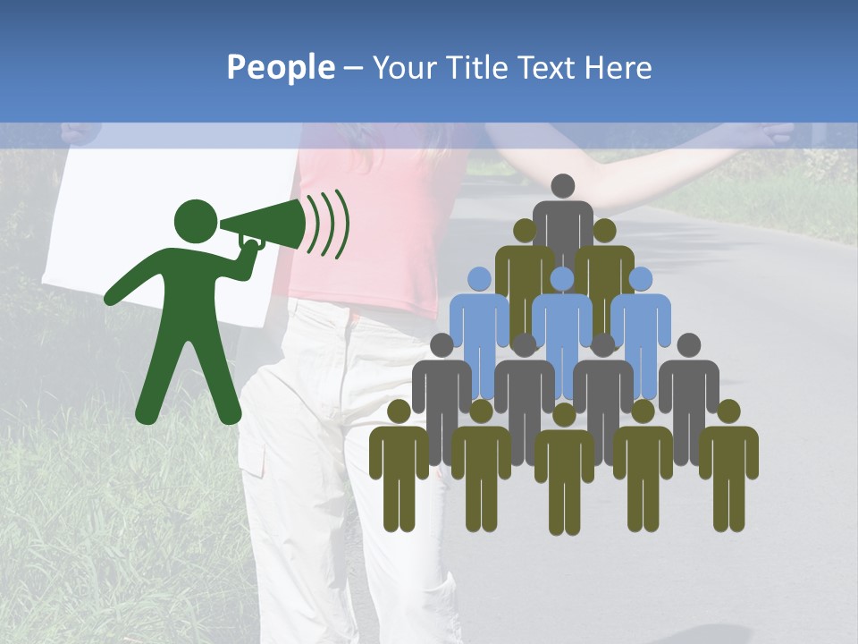 Bag Hitchhiker Finger PowerPoint Template