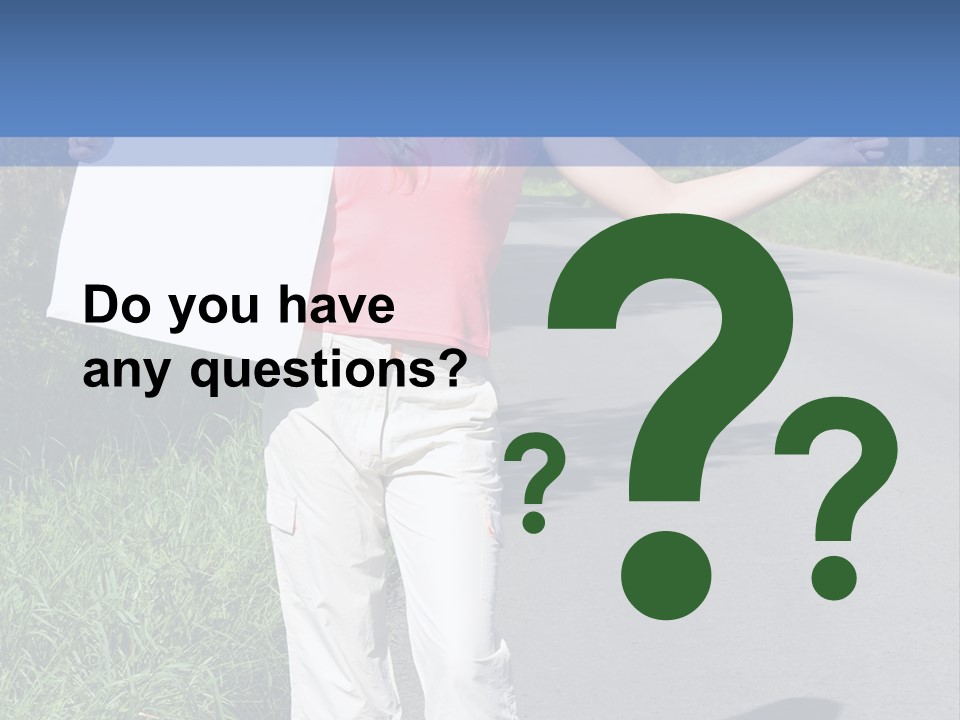 Bag Hitchhiker Finger PowerPoint Template