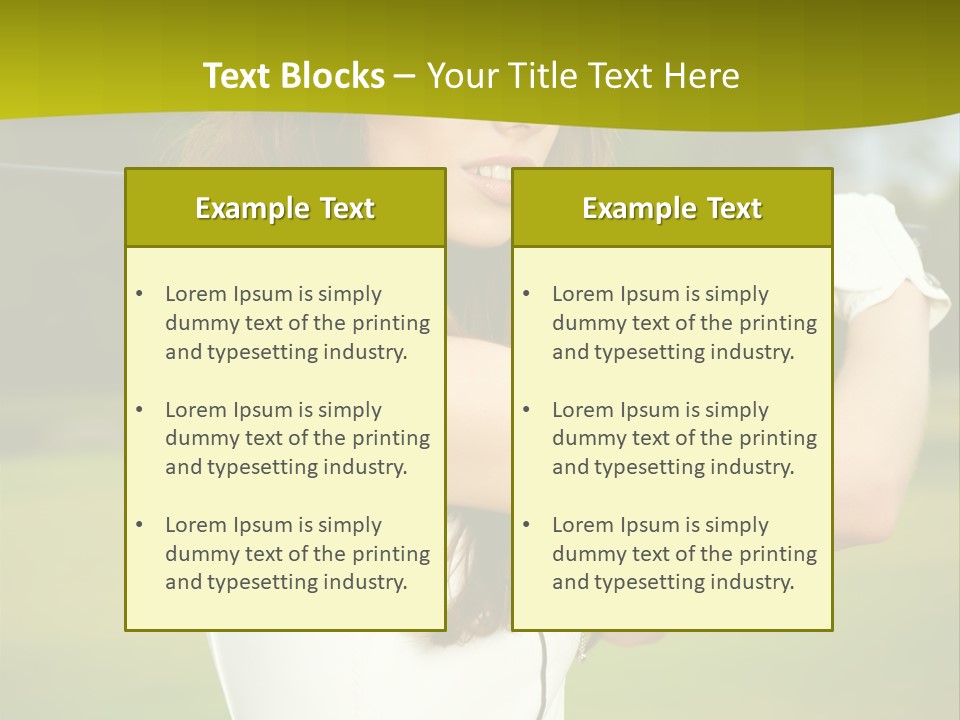 Woman Nature Grass PowerPoint Template