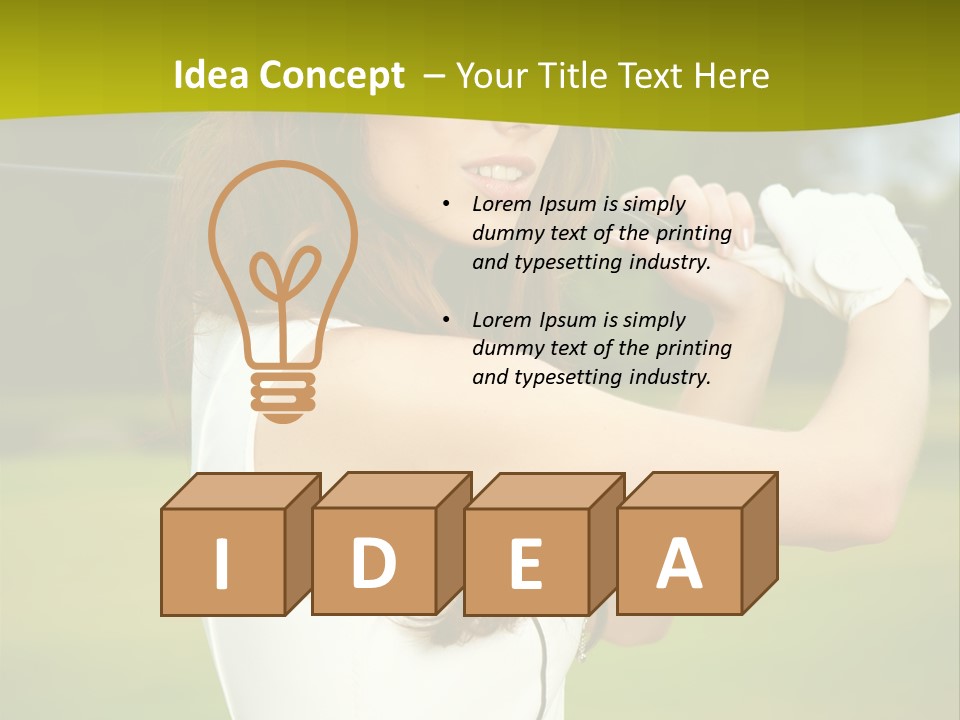 Woman Nature Grass PowerPoint Template