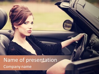 Brunette Automobile Fashion PowerPoint Template