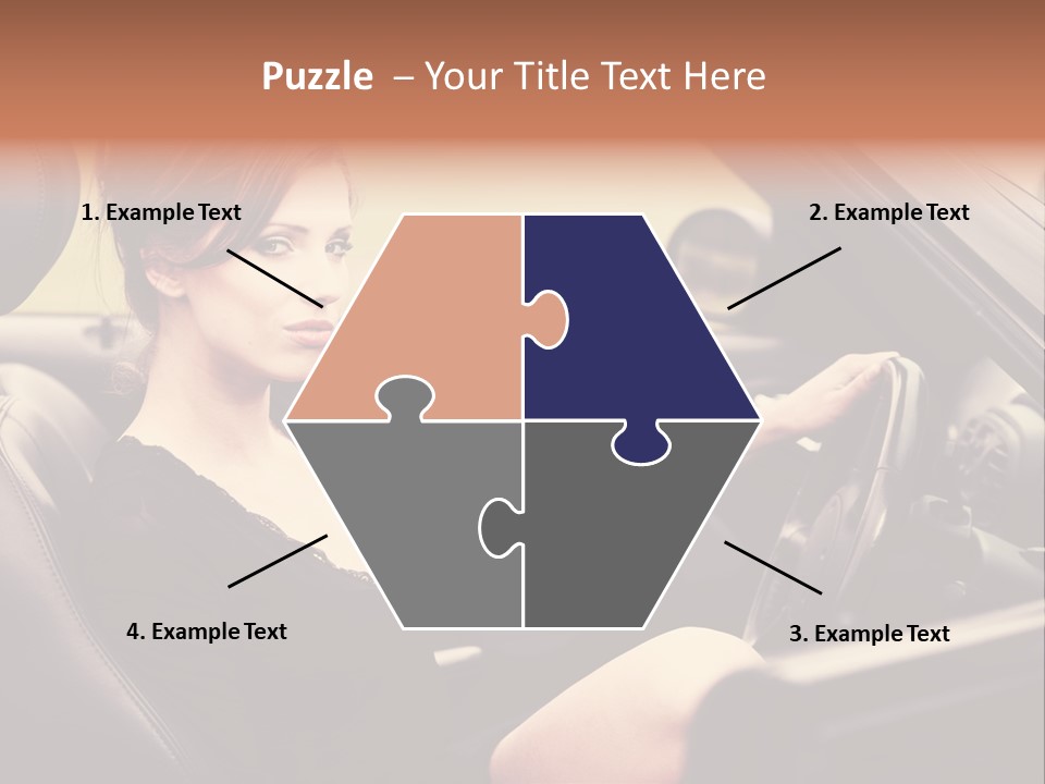 Brunette Automobile Fashion PowerPoint Template