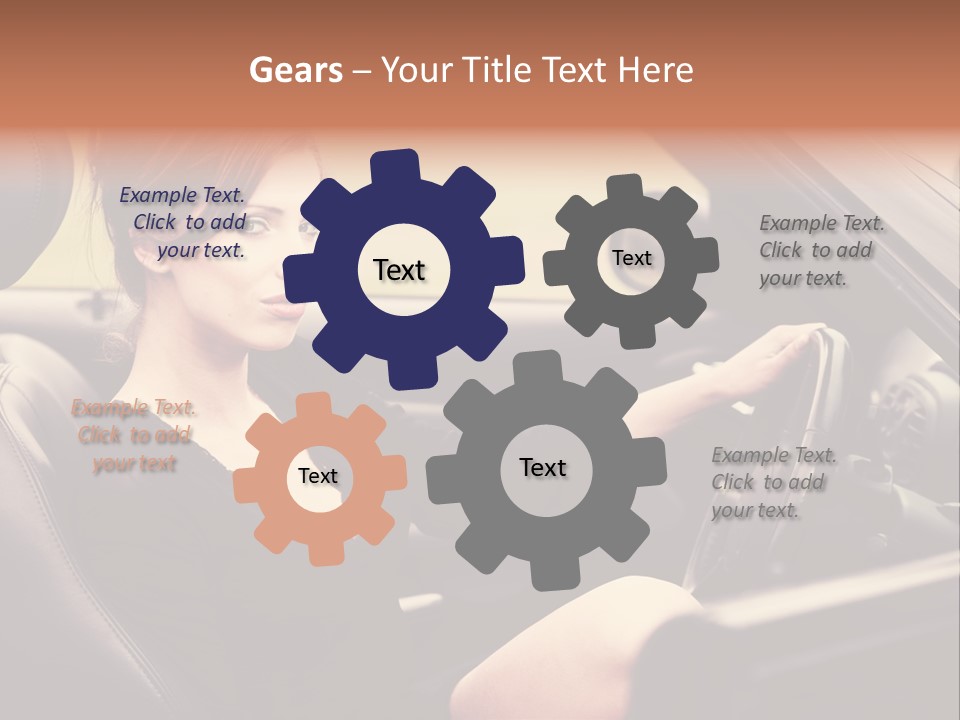 Brunette Automobile Fashion PowerPoint Template