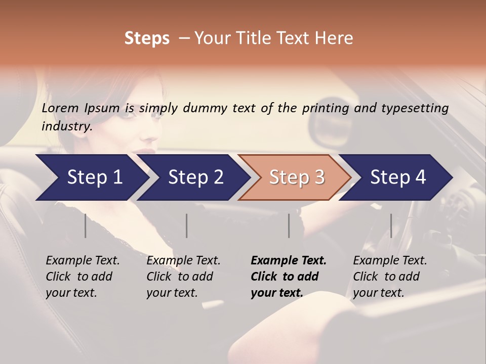 Brunette Automobile Fashion PowerPoint Template