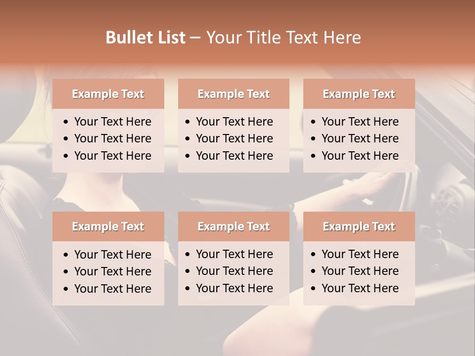 Brunette Automobile Fashion PowerPoint Template