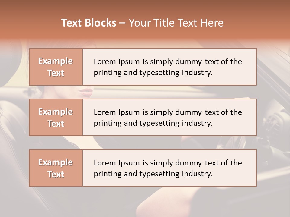 Brunette Automobile Fashion PowerPoint Template