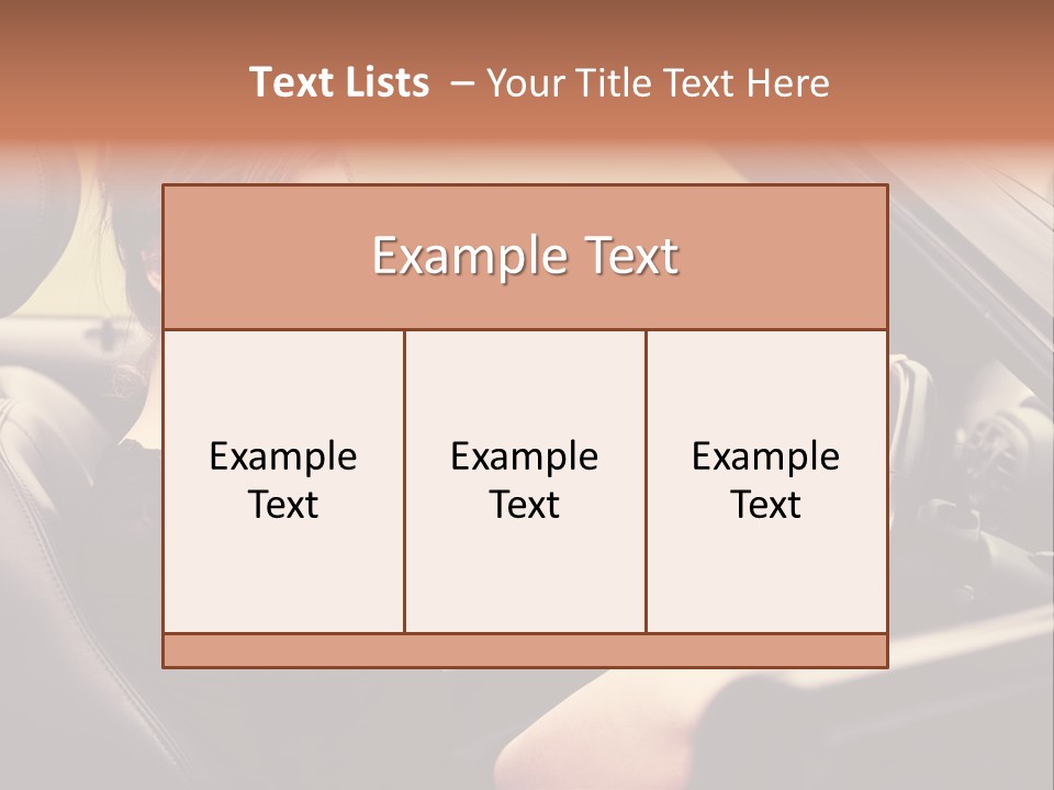 Brunette Automobile Fashion PowerPoint Template