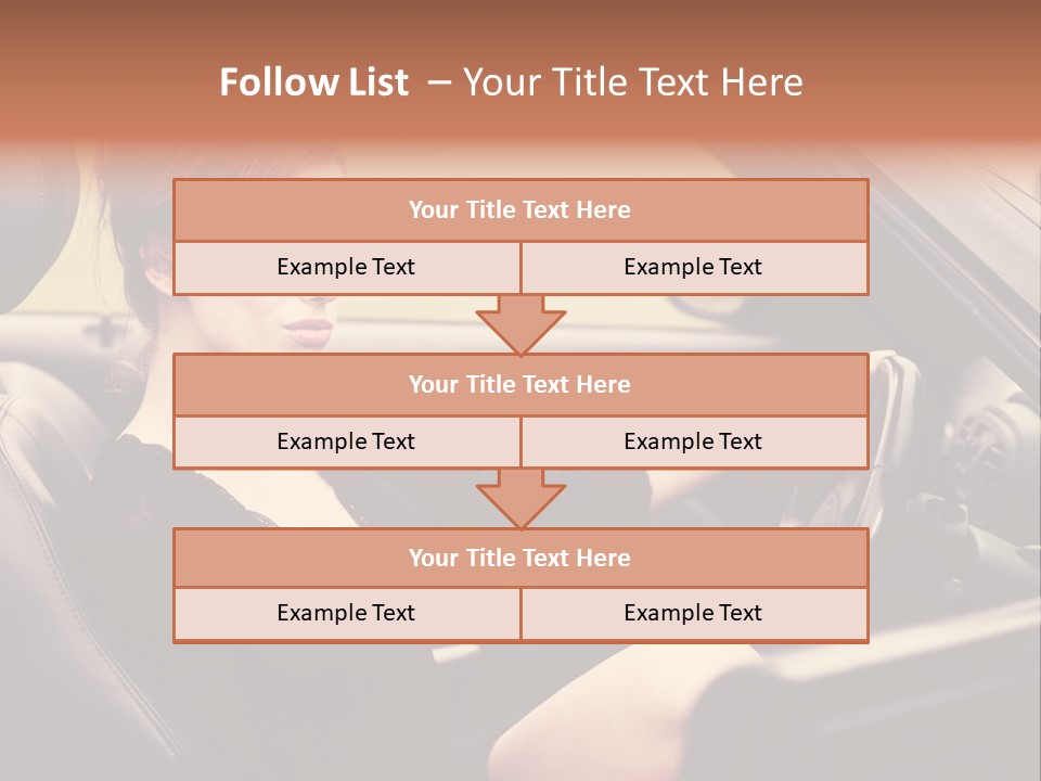 Brunette Automobile Fashion PowerPoint Template