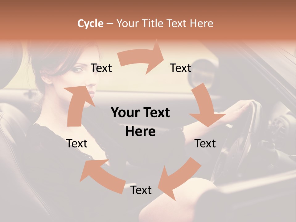 Brunette Automobile Fashion PowerPoint Template