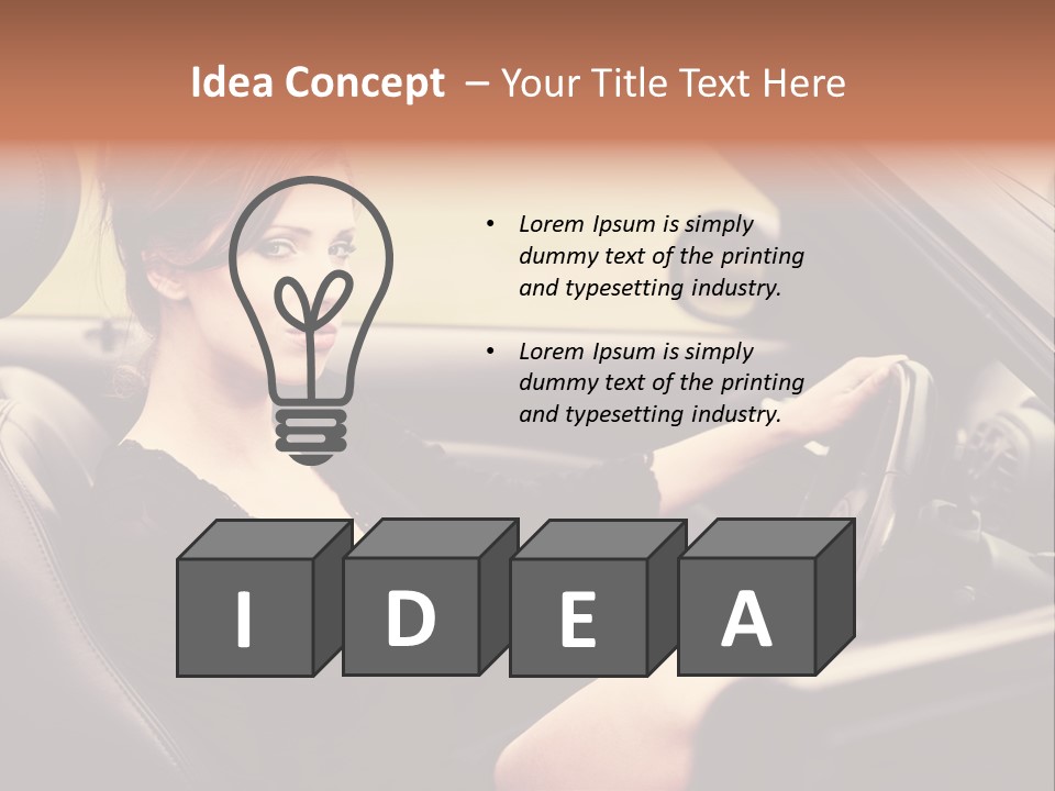 Brunette Automobile Fashion PowerPoint Template