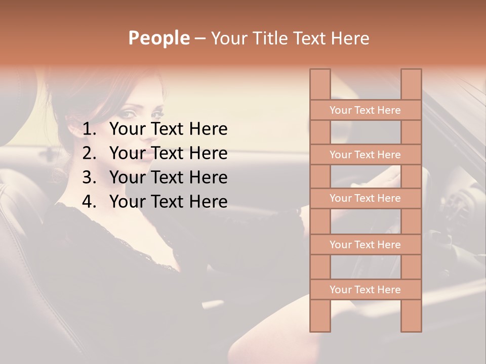 Brunette Automobile Fashion PowerPoint Template