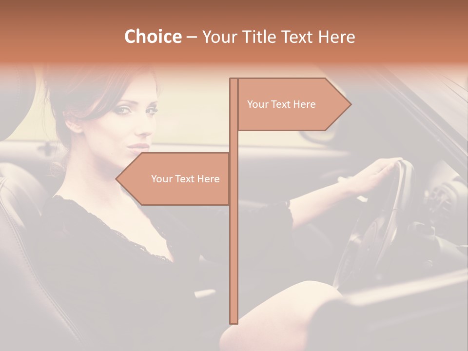 Brunette Automobile Fashion PowerPoint Template