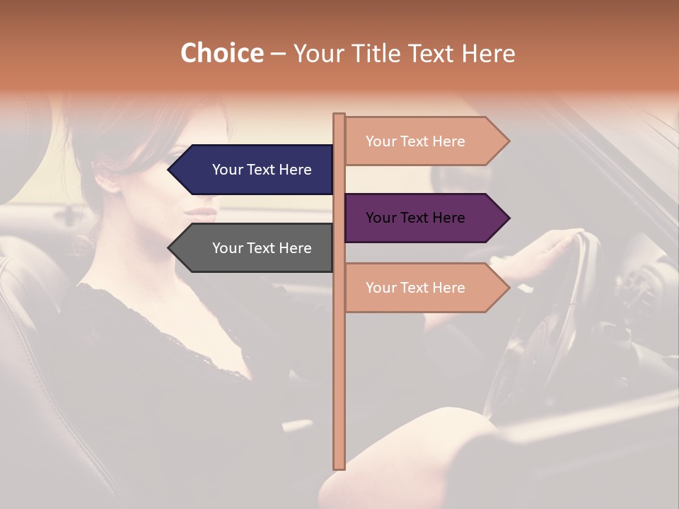 Brunette Automobile Fashion PowerPoint Template