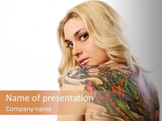 Stylish Tattoo Lady PowerPoint Template