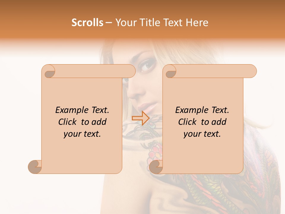 Stylish Tattoo Lady PowerPoint Template