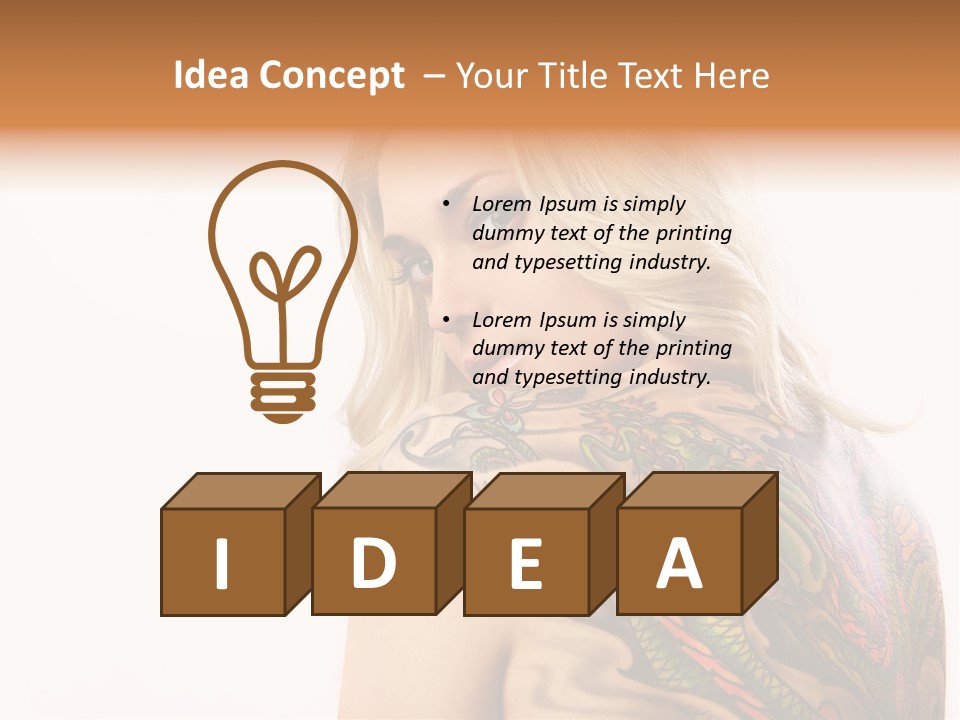 Stylish Tattoo Lady PowerPoint Template