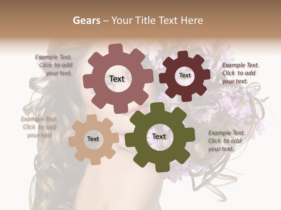 Woman Violet Hair PowerPoint Template