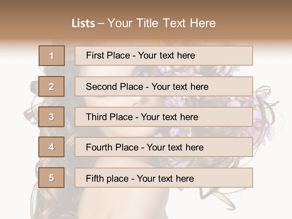 Woman Violet Hair PowerPoint Template