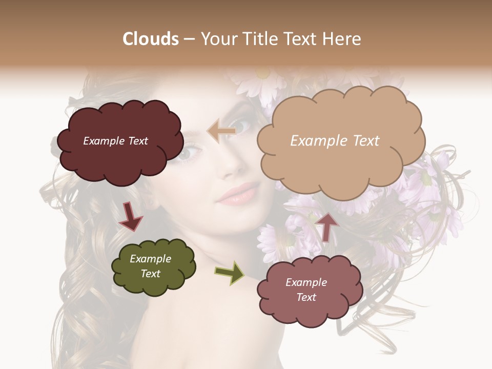 Woman Violet Hair PowerPoint Template