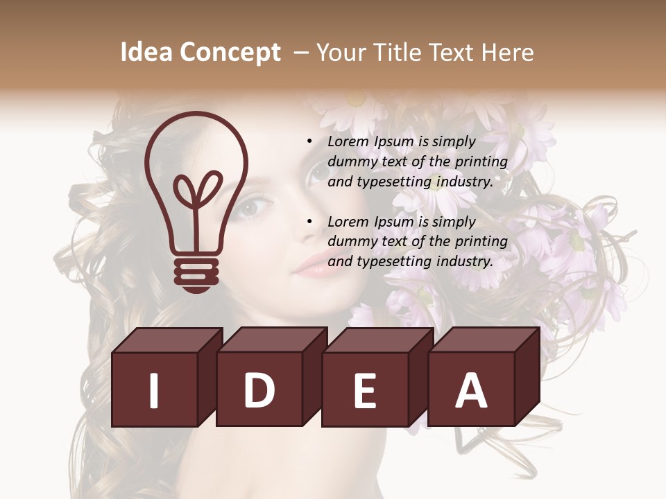 Woman Violet Hair PowerPoint Template