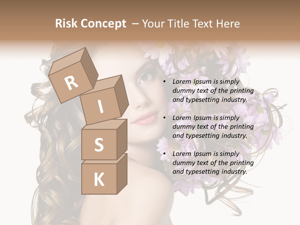 Woman Violet Hair PowerPoint Template