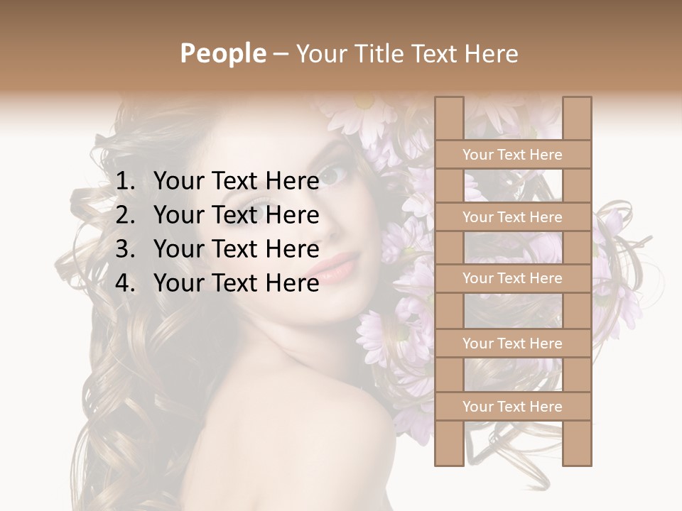 Woman Violet Hair PowerPoint Template