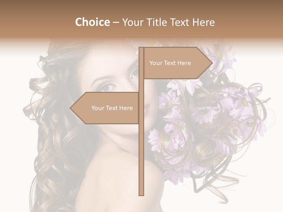 Woman Violet Hair PowerPoint Template