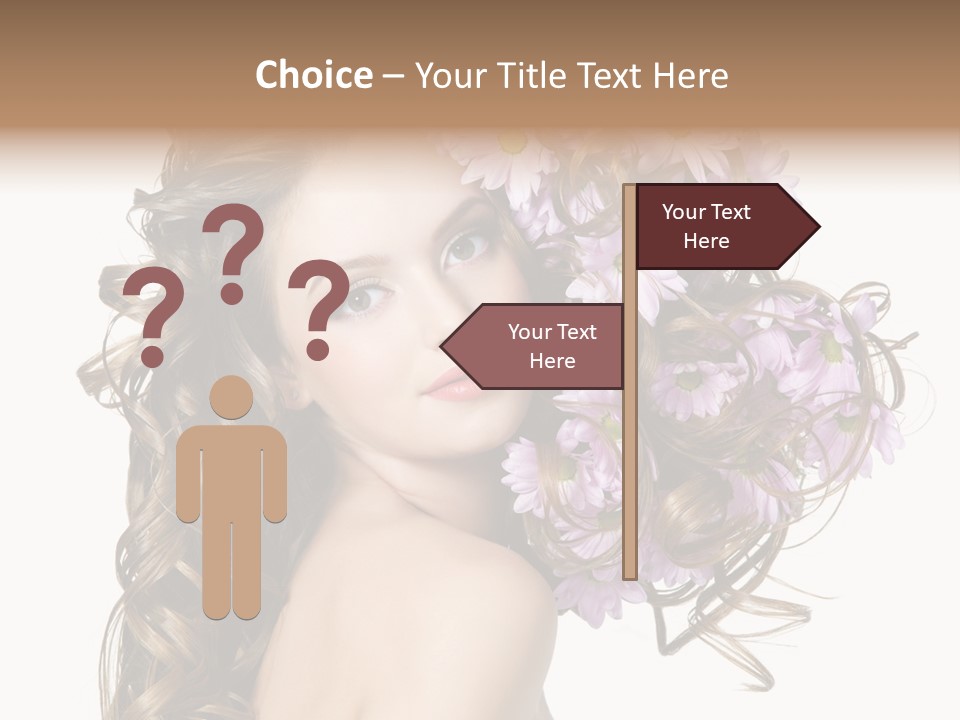 Woman Violet Hair PowerPoint Template