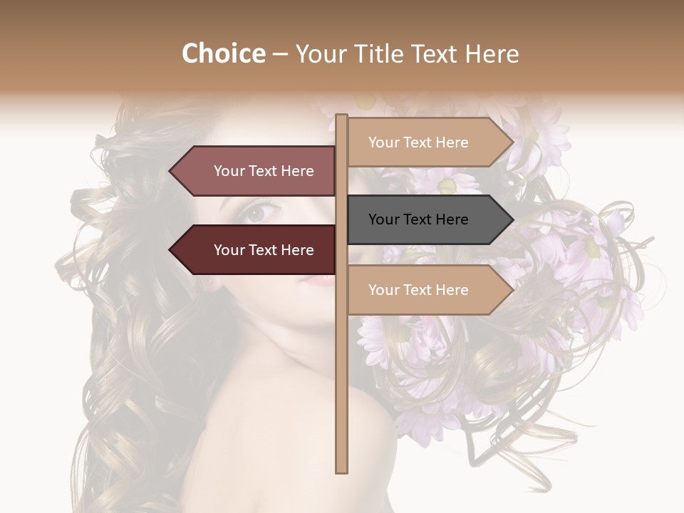 Woman Violet Hair PowerPoint Template