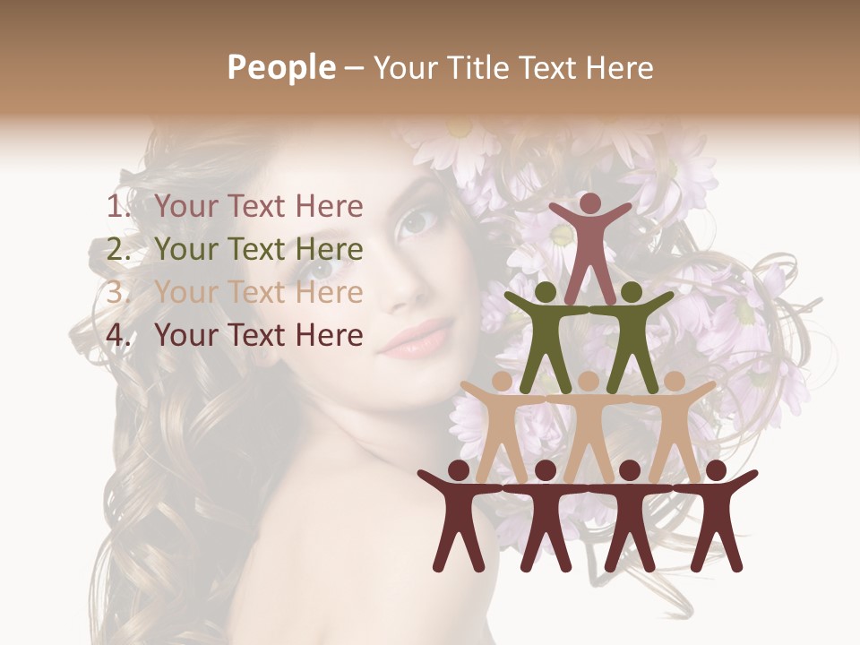 Woman Violet Hair PowerPoint Template