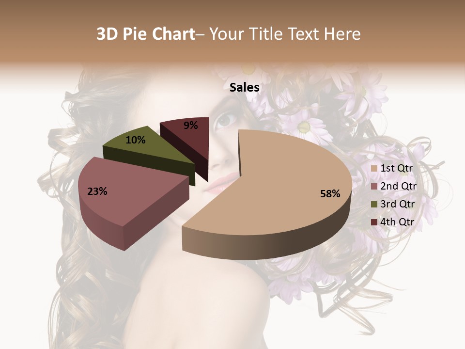 Woman Violet Hair PowerPoint Template