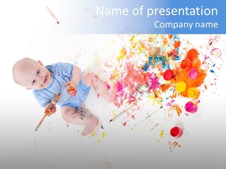 White Laughing Baby PowerPoint Template