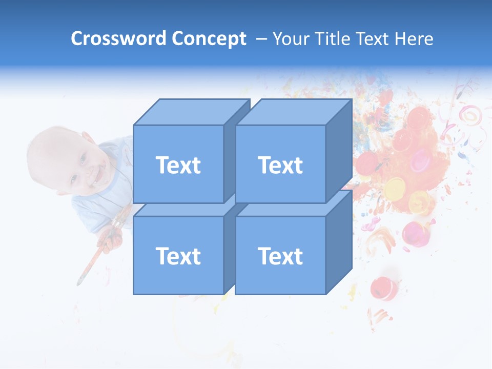 White Laughing Baby PowerPoint Template