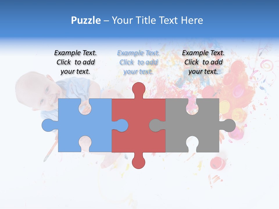 White Laughing Baby PowerPoint Template