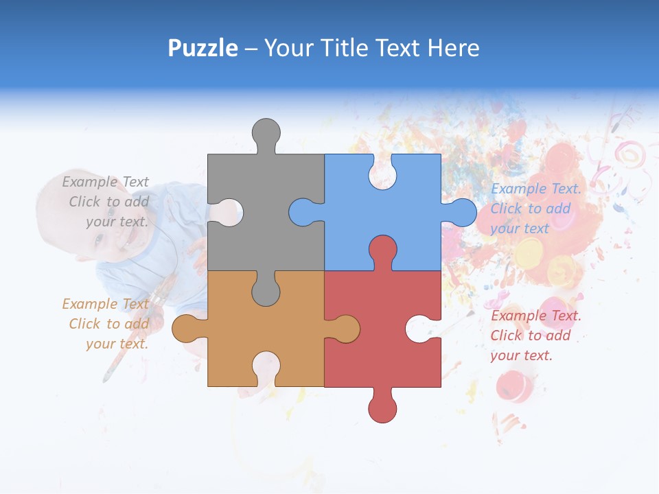 White Laughing Baby PowerPoint Template