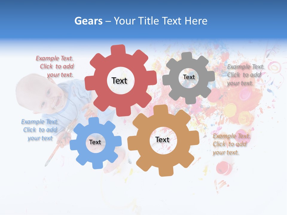 White Laughing Baby PowerPoint Template