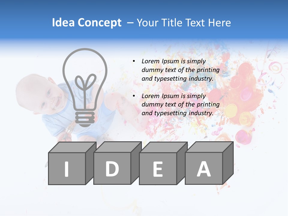 White Laughing Baby PowerPoint Template