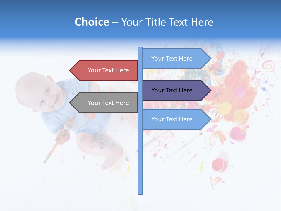 White Laughing Baby PowerPoint Template