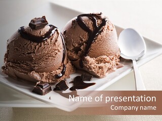 Gourmet Cream Serving PowerPoint Template