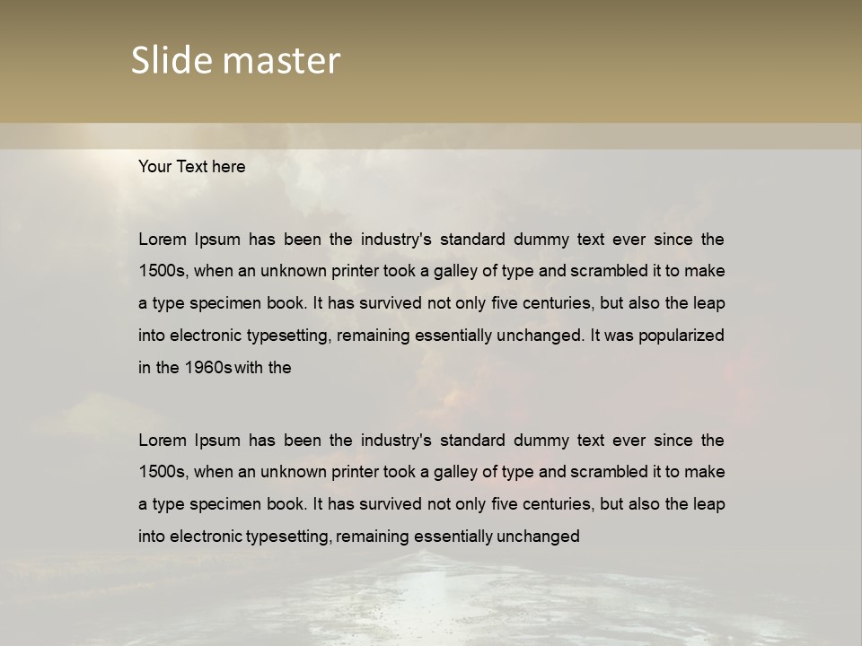 Fence Puddle Sunlight PowerPoint Template