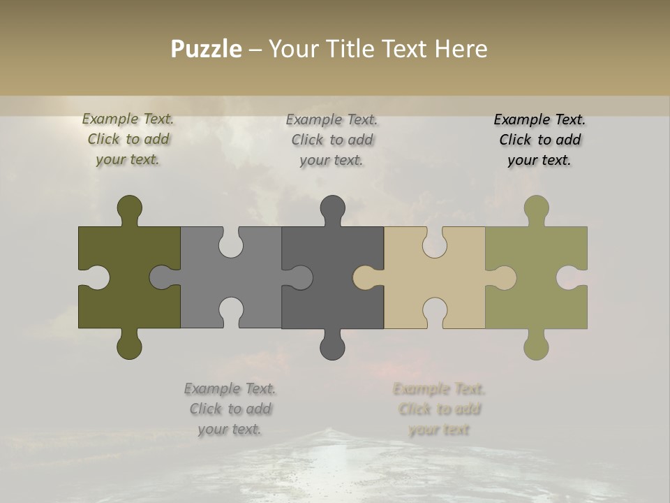 Fence Puddle Sunlight PowerPoint Template