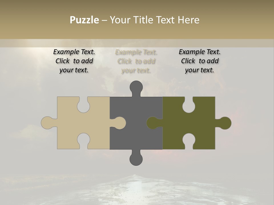 Fence Puddle Sunlight PowerPoint Template