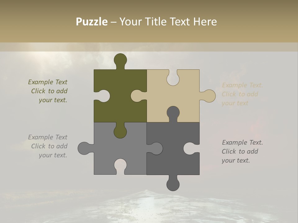 Fence Puddle Sunlight PowerPoint Template