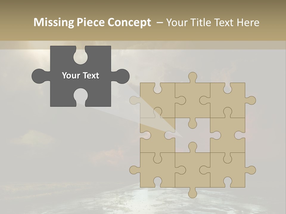 Fence Puddle Sunlight PowerPoint Template