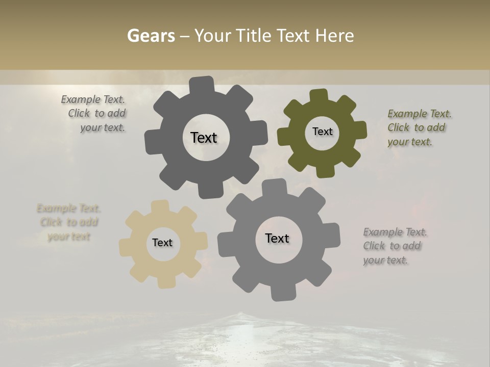 Fence Puddle Sunlight PowerPoint Template