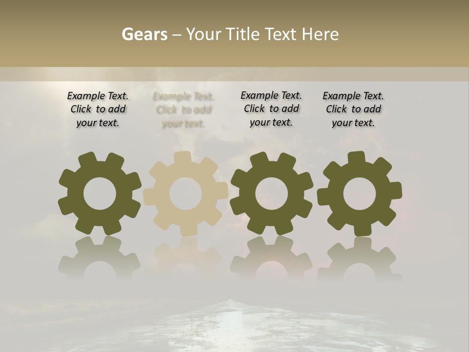 Fence Puddle Sunlight PowerPoint Template