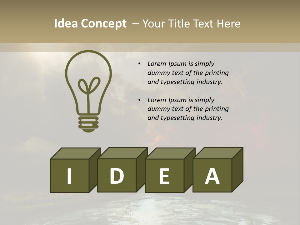 Fence Puddle Sunlight PowerPoint Template