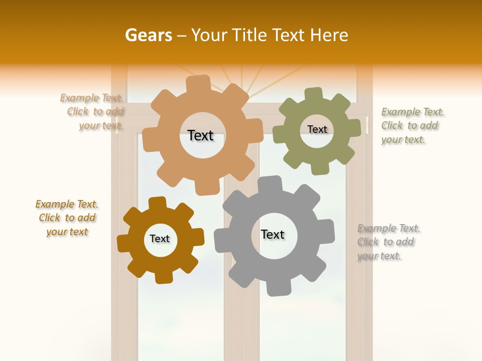 Double Golden Plastic PowerPoint Template